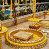 Haldi Theme Fiberglass Golden Urli Tub With Stool 4 Image
