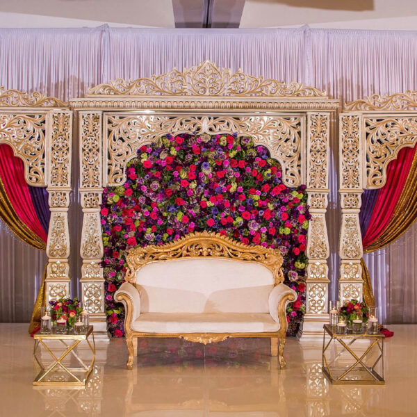 Indian Wedding Fiberglass Carved Jali Stage Setup 2