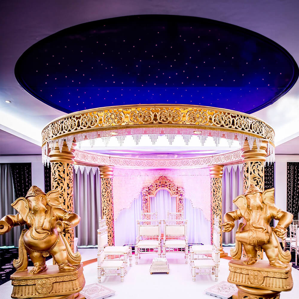 Indian Wedding Traditional Ganesha Golden Mandap