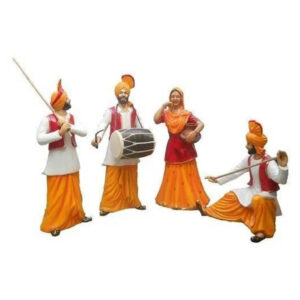Punjabi Culture Bhangra Statue Set Frp Fiberglass Statues