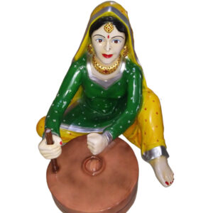 Punjabi Girl With Chakki Frp Statue Img